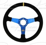 QSP Sport stuur blauw su&egrave;de offset: 70mm